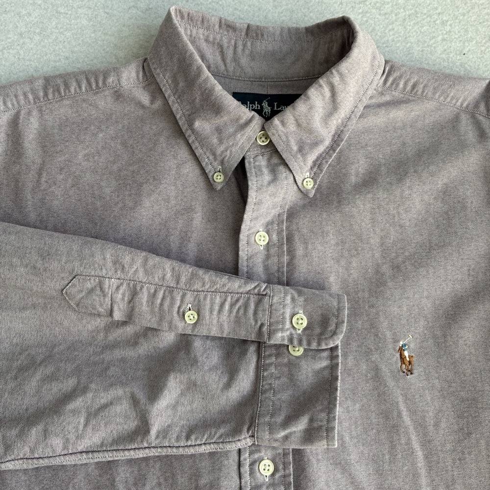 Polo Ralph Lauren Classic Fit Shirt 17.5 36/37 Chambray Flesh Pony 100% Cotton